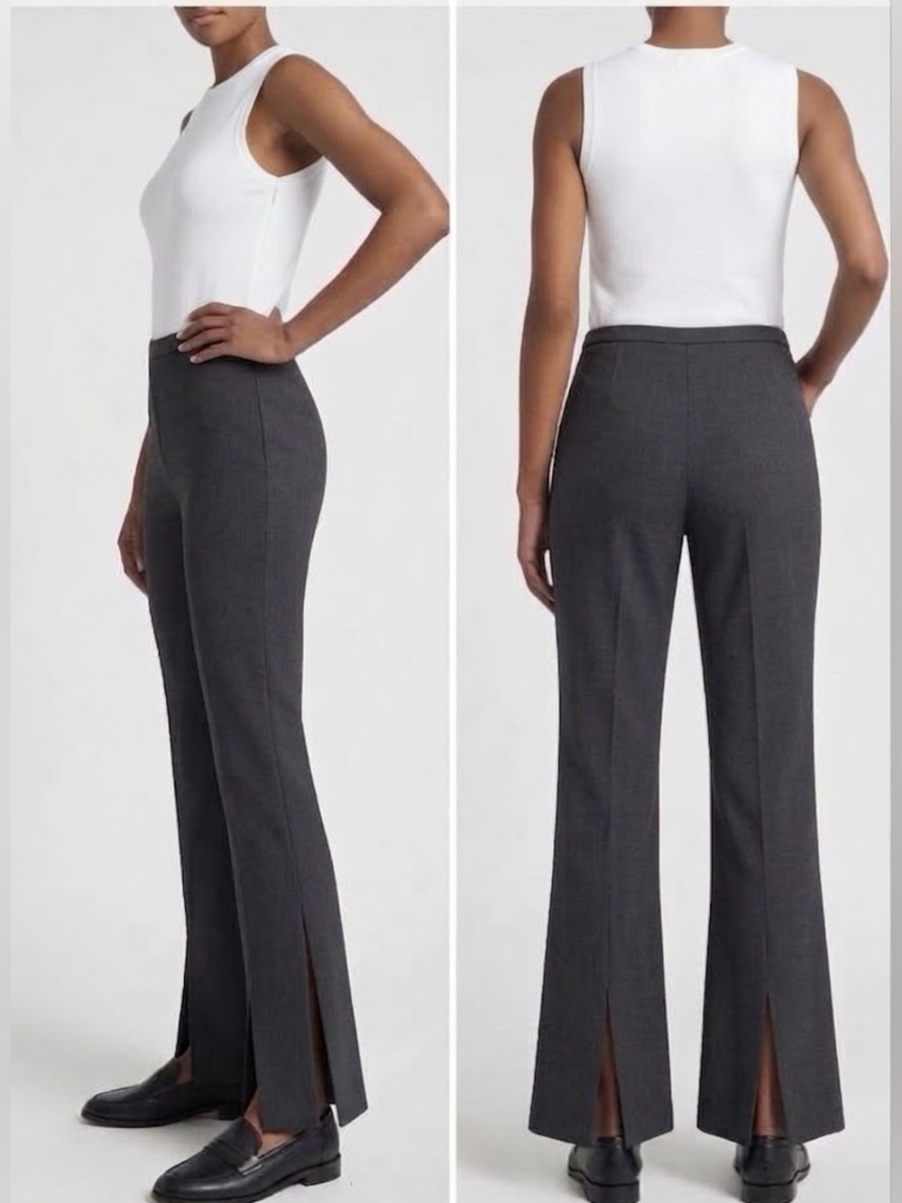 ESCADA Virgin Wool Split Hem Dress Pants Black Size 40 (US 10) High Rise Trouser
